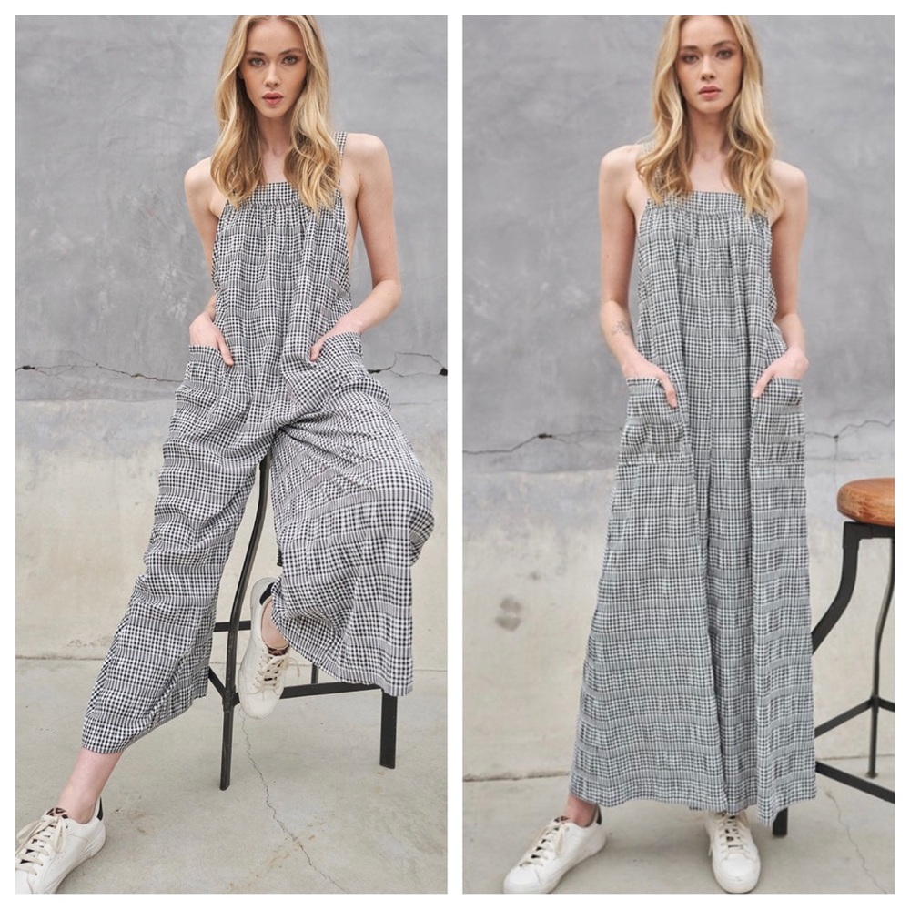 52 Fabulous Plaid Wide-Leg Jumpsuit